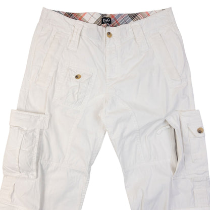 Vintage 2000s Dolce & Gabbana Cargo Trousers Size W35 | W35, White