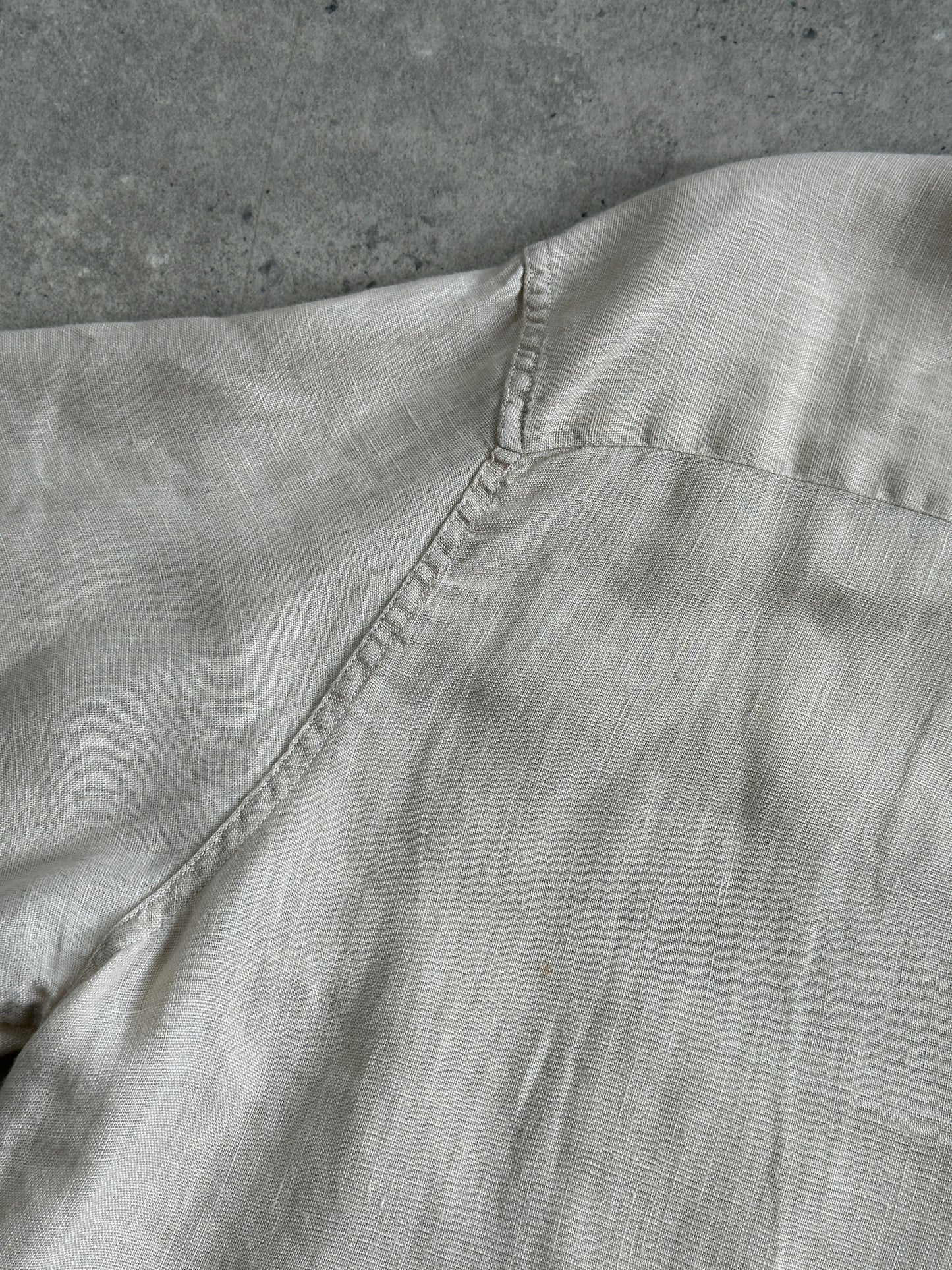 Italian Vintage Pure Linen Short Sleeve Shirt - XL