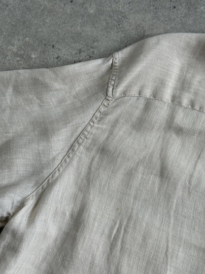 Italian Vintage Pure Linen Short Sleeve Shirt - XL