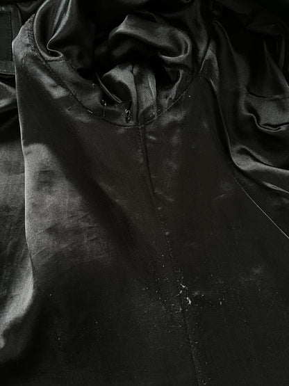 Vintage 1990s Floor Length Leather Trench Coat - S/M