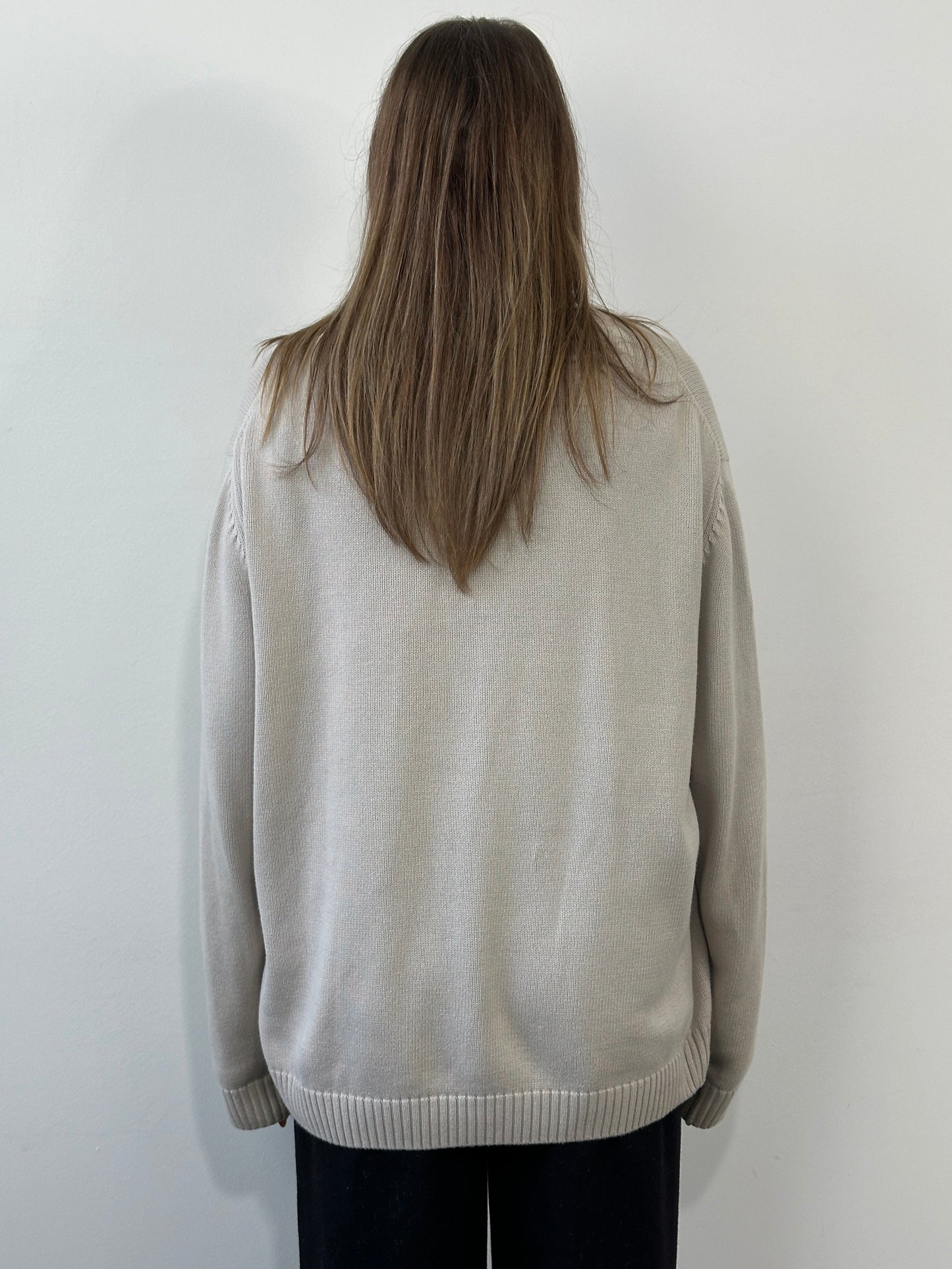 Yves Saint Laurent Pour Homme 1990s Pure Cotton Knitted Logo Jumper - XL