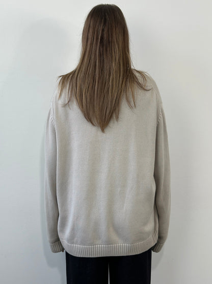 Yves Saint Laurent Pour Homme 1990s Pure Cotton Knitted Logo Jumper - XL