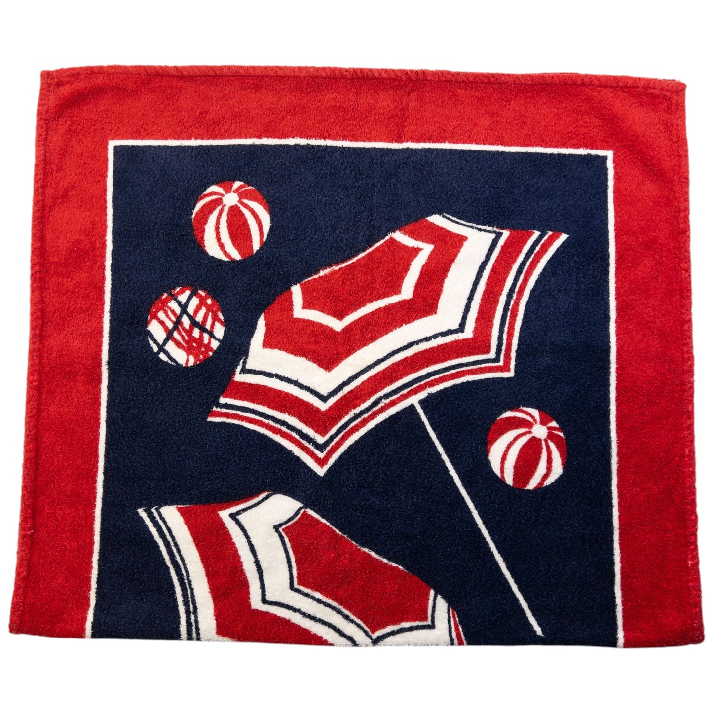 Vintage 2000s Burberry Ball & Umbrella Print Beach Towel | O/S, Blue