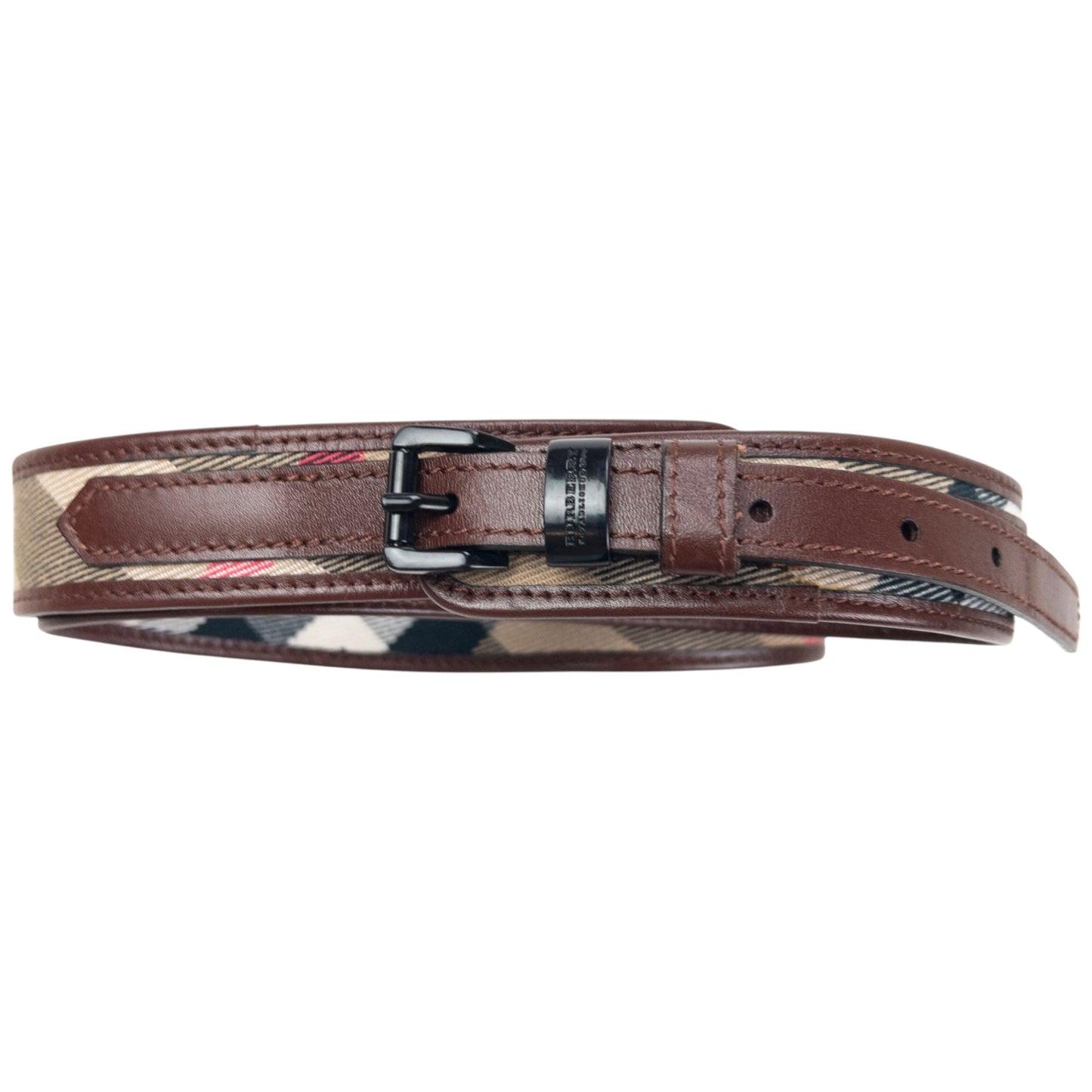 Vintage 2000s Burberry Nova Check Leather Belt Size W34 | O/S, Brown