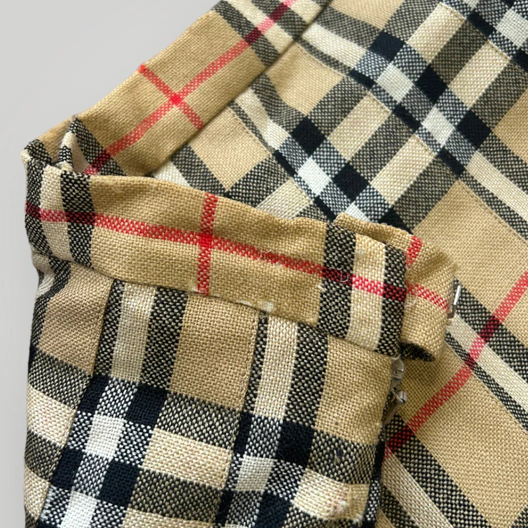 Burberry 1980's Pleated Wool Skirt 28"