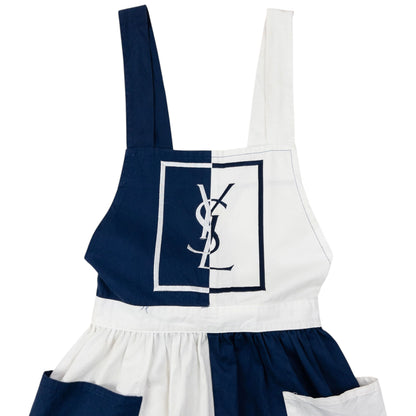 Vintage 80s YSL Yves Saint Laurent Embroidered Tie-Back Apron | O/S, Multicoloured