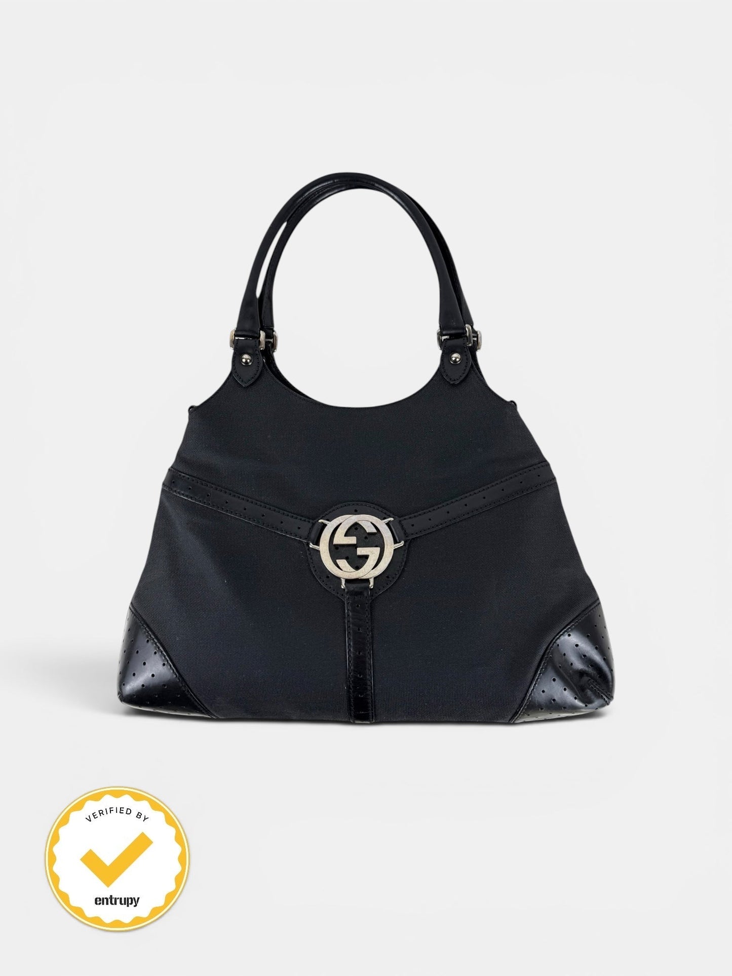 90s Gucci GG Interlocking Black Handbag | O/S, Black