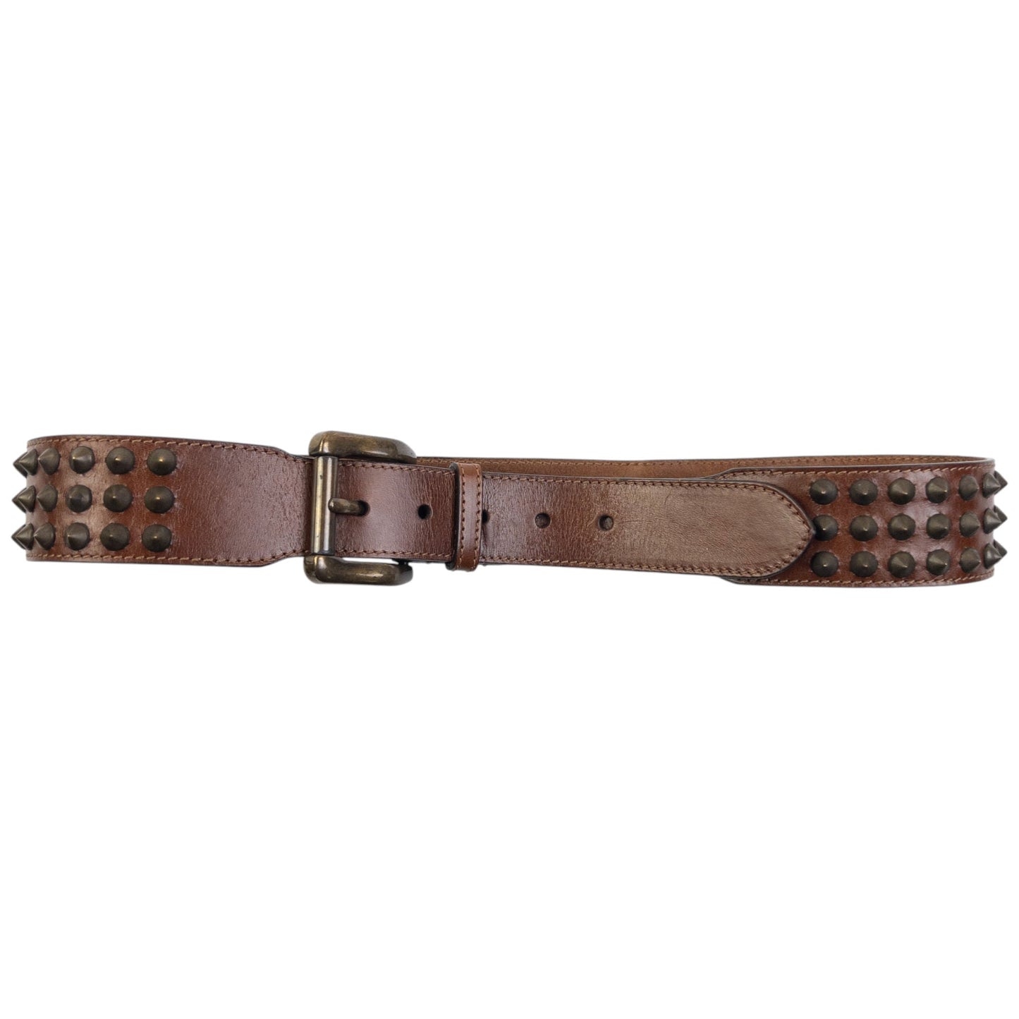 Vintage 2000s Burberry Studded Leather Belt Size M | O/S, Brown