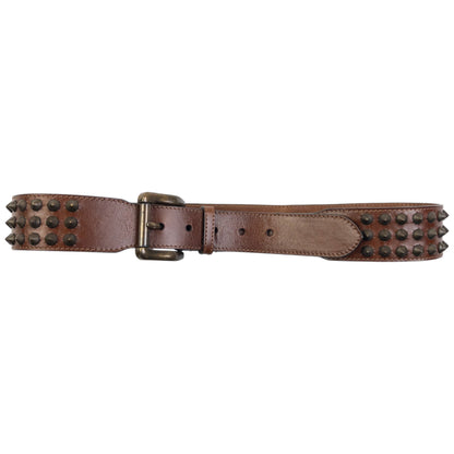 Vintage 2000s Burberry Studded Leather Belt Size M | O/S, Brown