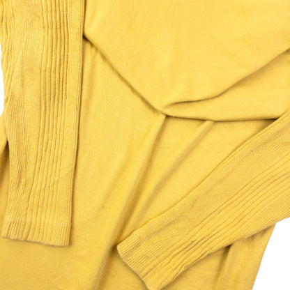 Vintage 80s Issey Miyake Button Draped Jumper Womens Size M | Medium, Yellow