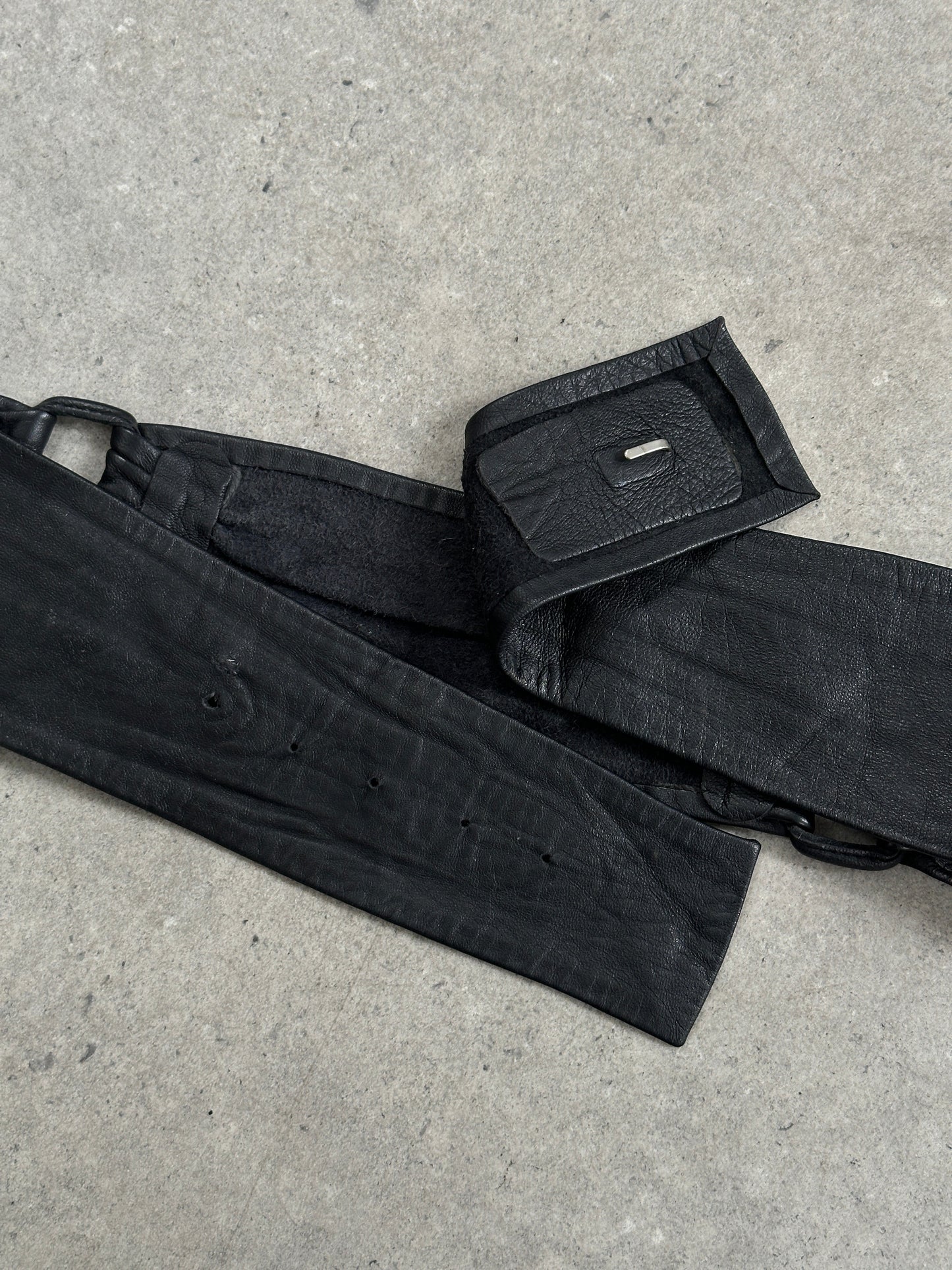 Vintage 1990s Leather Chunky Belt - W32-36