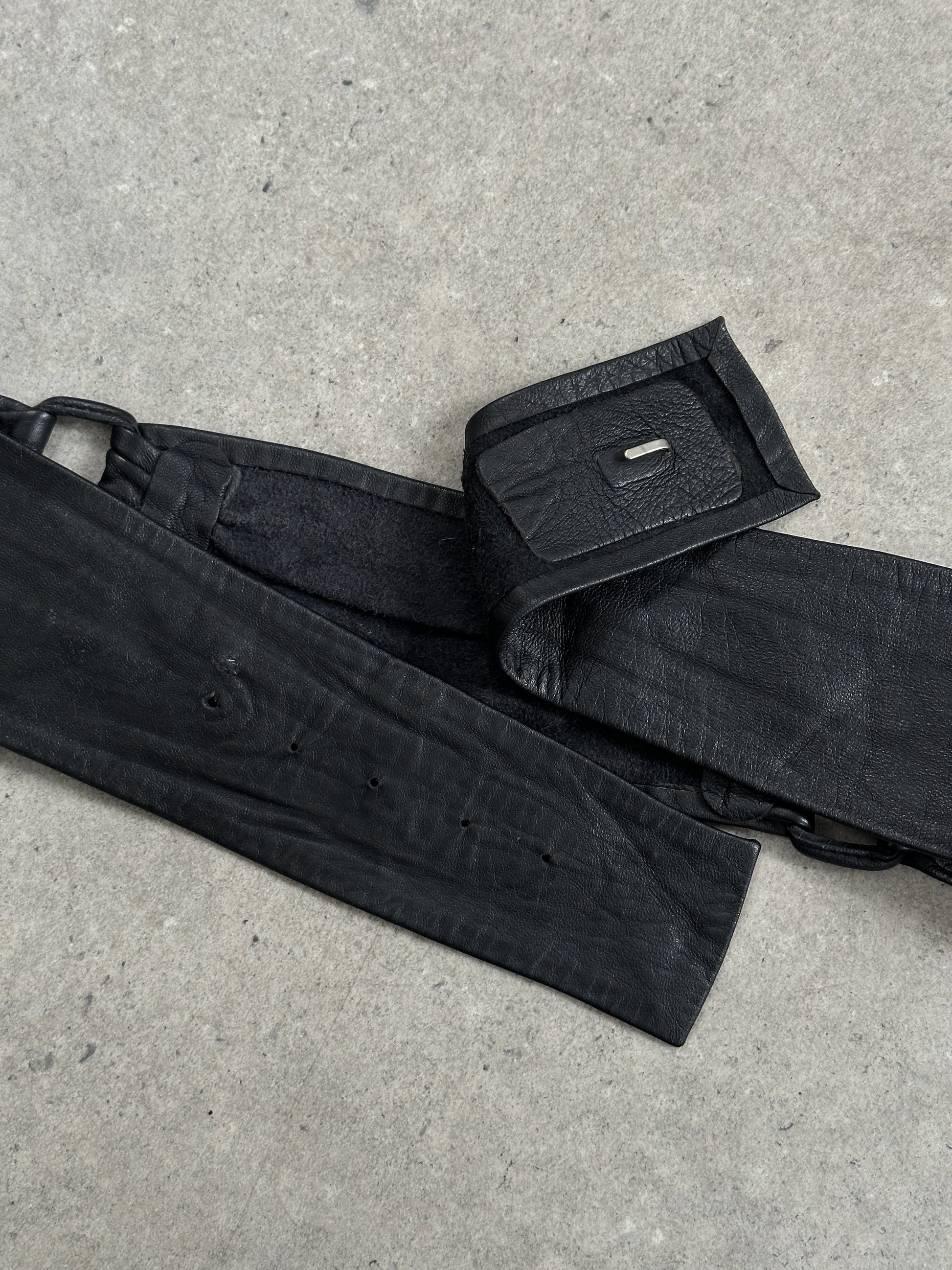 Vintage 1990s Leather Chunky Belt - W32-36