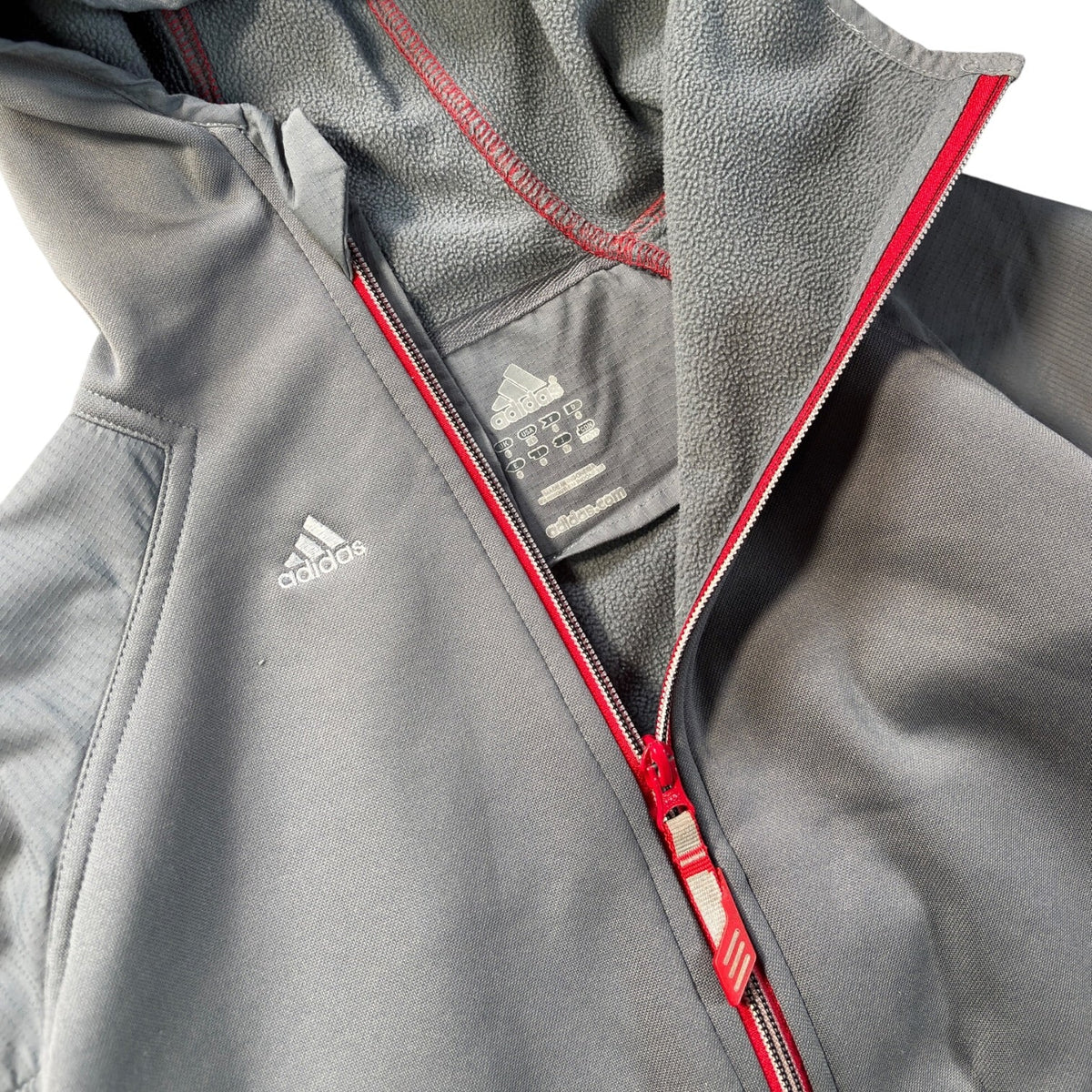 Adidas 2004 Asymmetrical Zip Two Tone Climawarm Hoodie S | Small, Grey