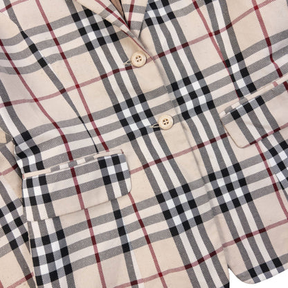 Vintage 2000s Burberry Nova Check Blazer Jacket Womens Size S | Small, Black