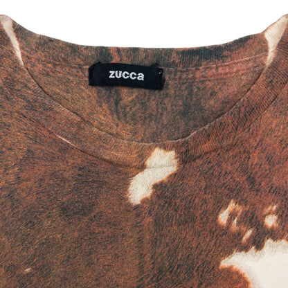 Vintage 2000s Cabane De Zucca By Issey Miyake Cow Print T Shirt Womens Size M | Medium, Brown
