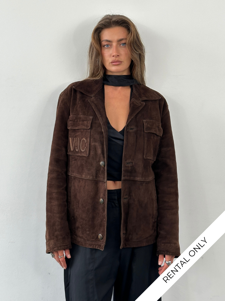 Versace Jeans Couture 1990s Suede Logo Jacket - L