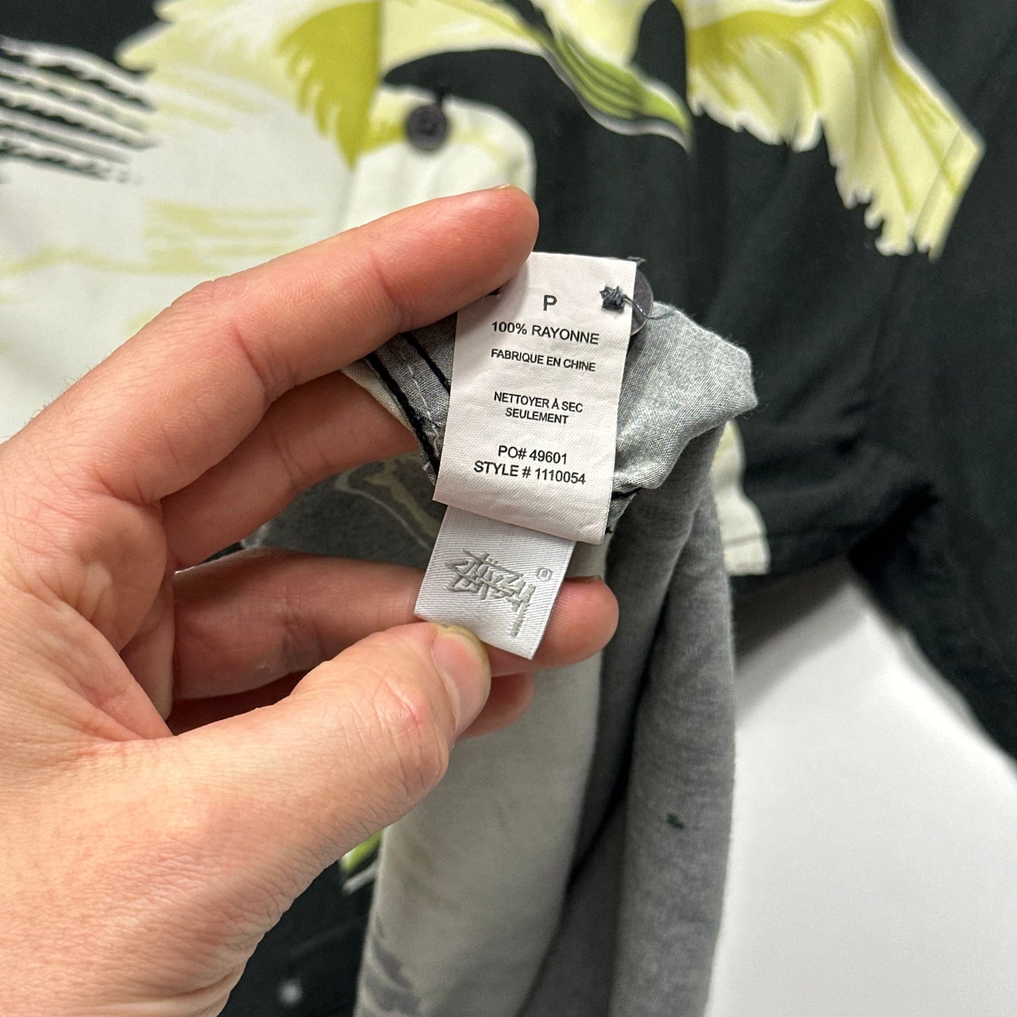 Stussy Big Crane Camp Collar Boxy Rayon Shirt - S