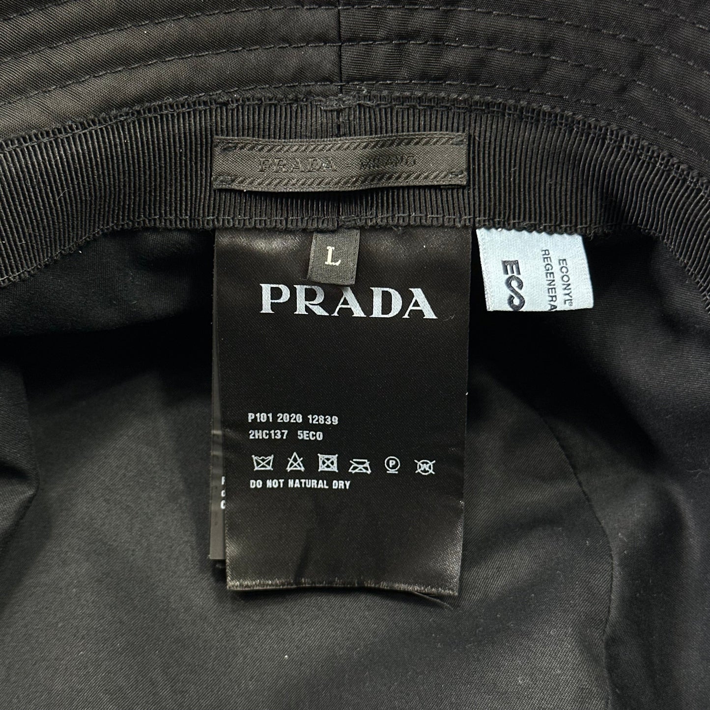 Prada Milano 2020 Re-Nylon Double Logo Bucket Hat - L