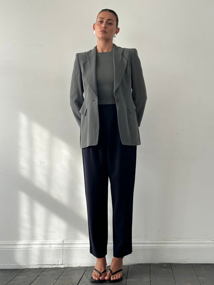 Giorgio Armani 1990s Pure Wool High Waisted Tapered Trousers - W28