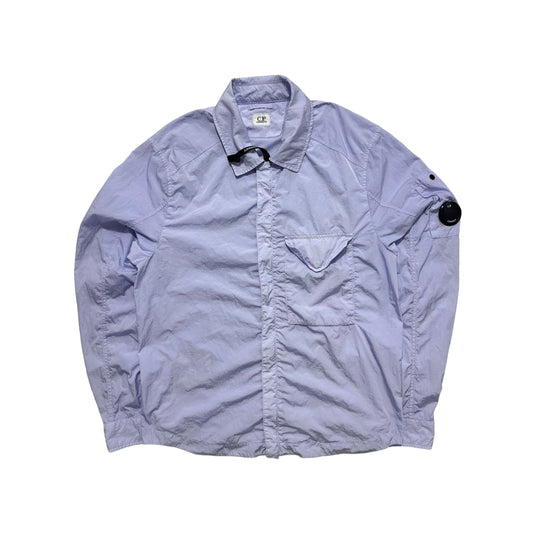 CP Company Zip Up Chrome Nylon Overshirt with Micro Lens