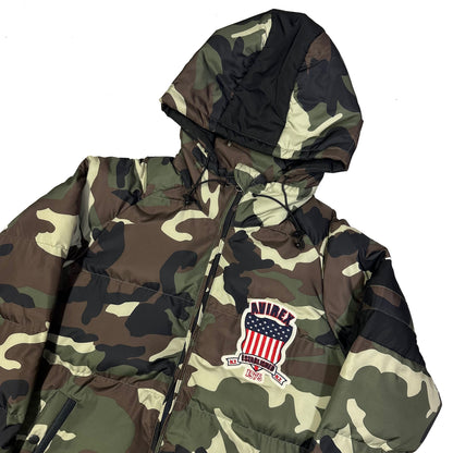 Avirex Spell Out Puffer Jacket In Camo ( M )
