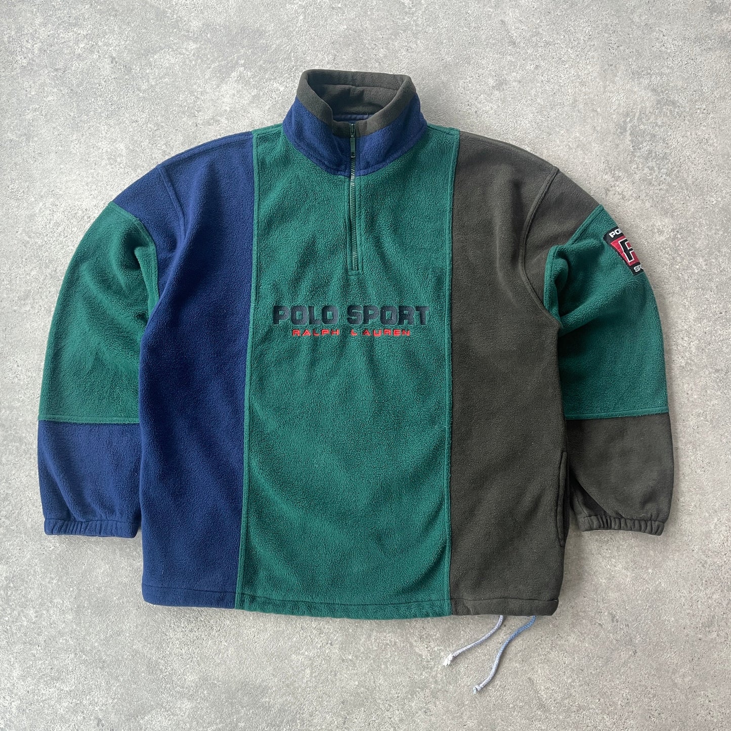 Polo Sport Ralph Lauren 1990s heavyweight 1/4 zip colour block fleece (L)