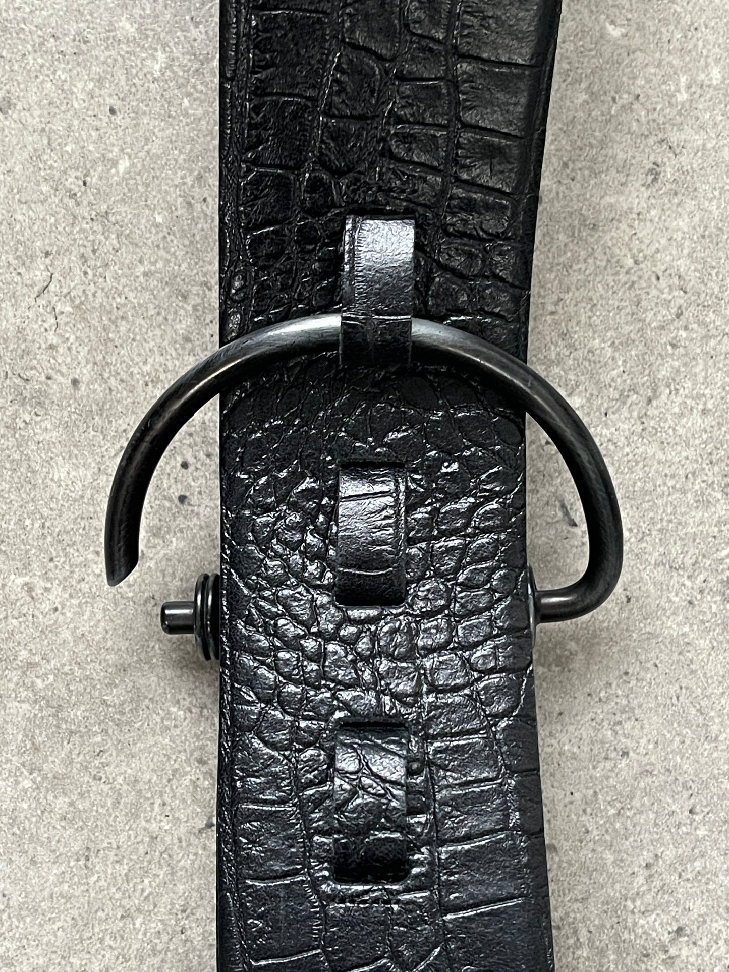 Vintage 1990s Leather Chunky D Ring Belt - W36-40