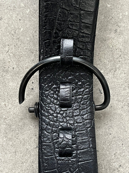 Vintage 1990s Leather Chunky D Ring Belt - W36-40