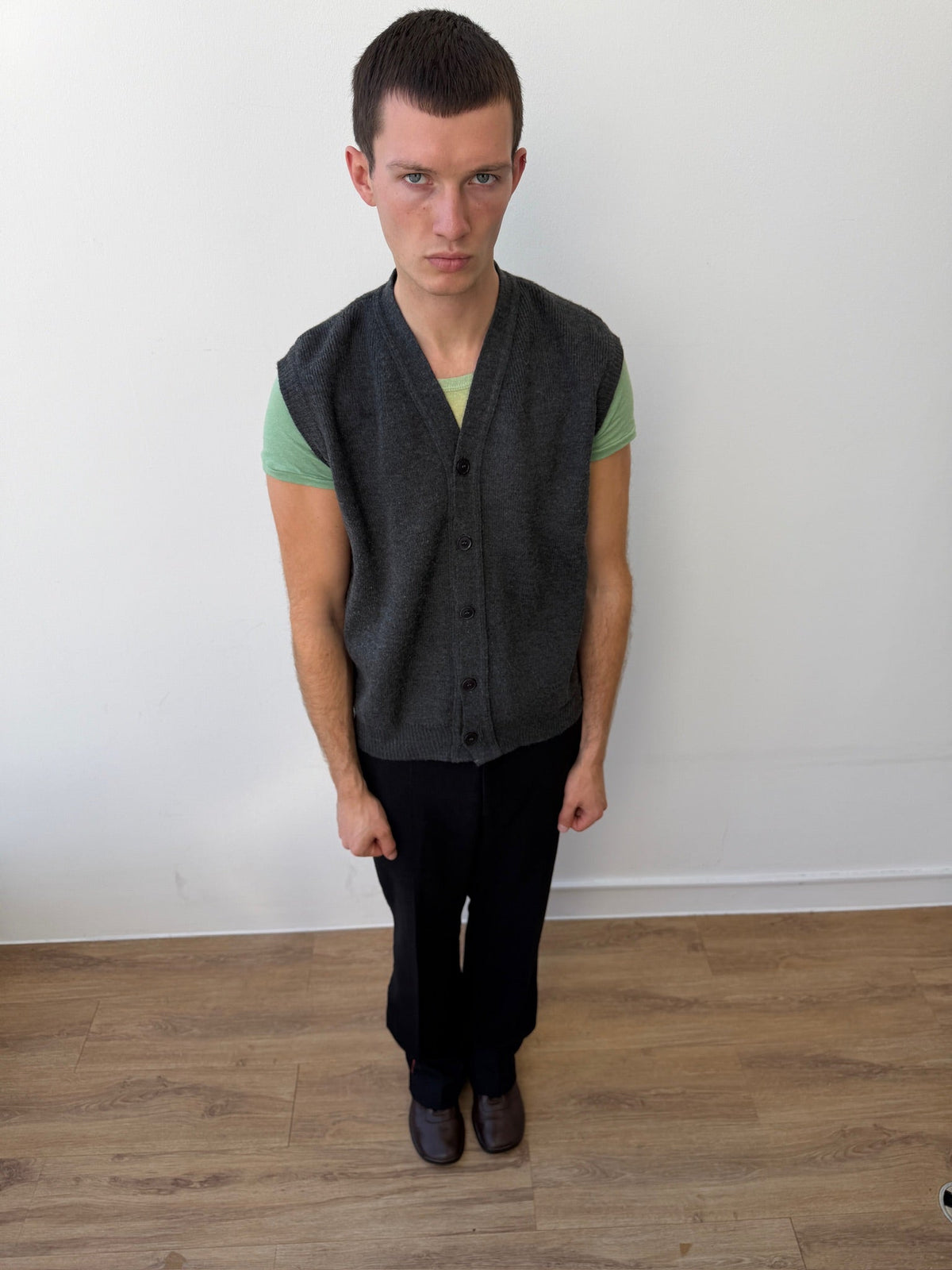 Comme Des Garçons Homme Deux AW21 Knit Vest | Large, Charcoal Grey