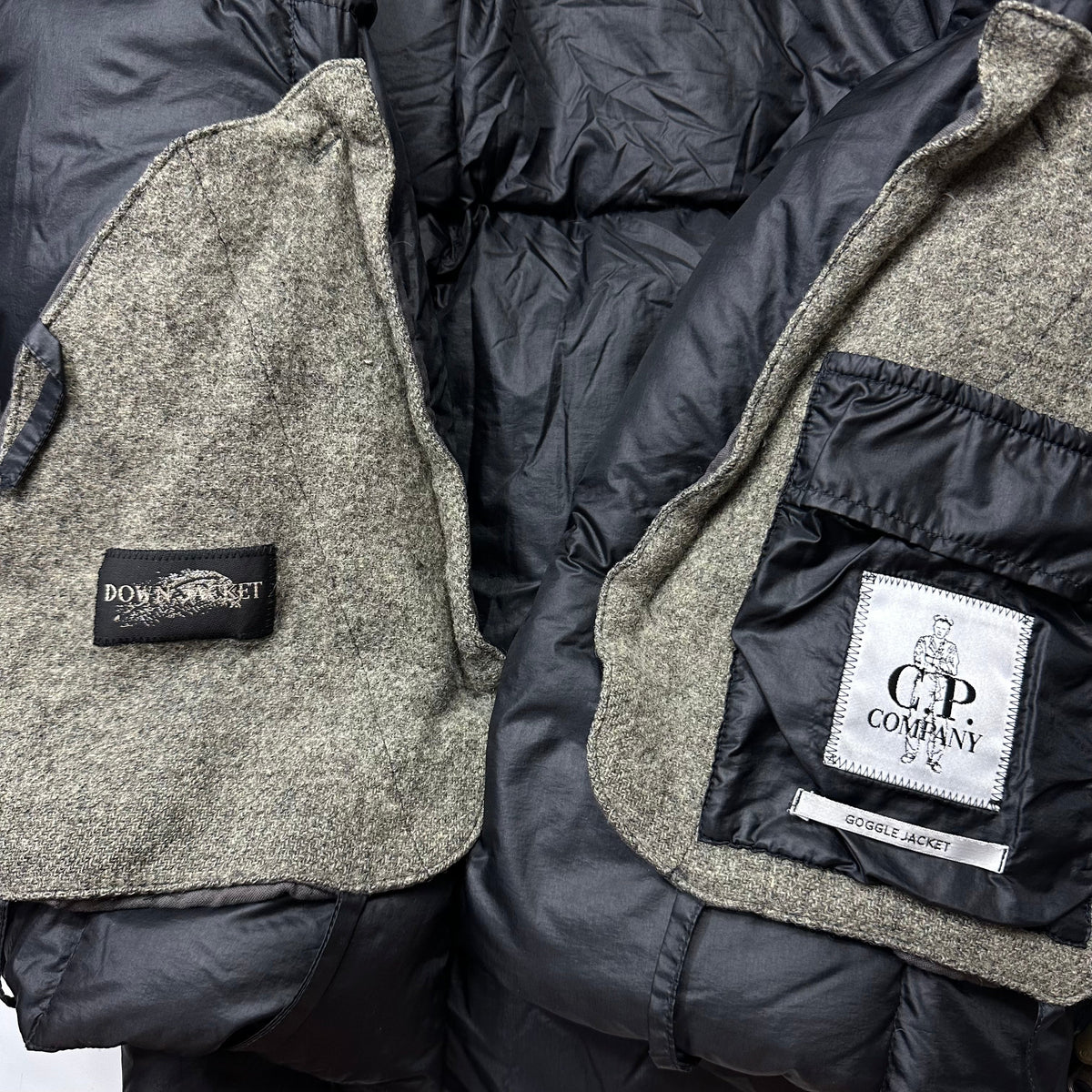 CP Company 00’s Nylon Goose Down Goggle Puffer Jacket - IT56 (L/XL) | O/S, Black