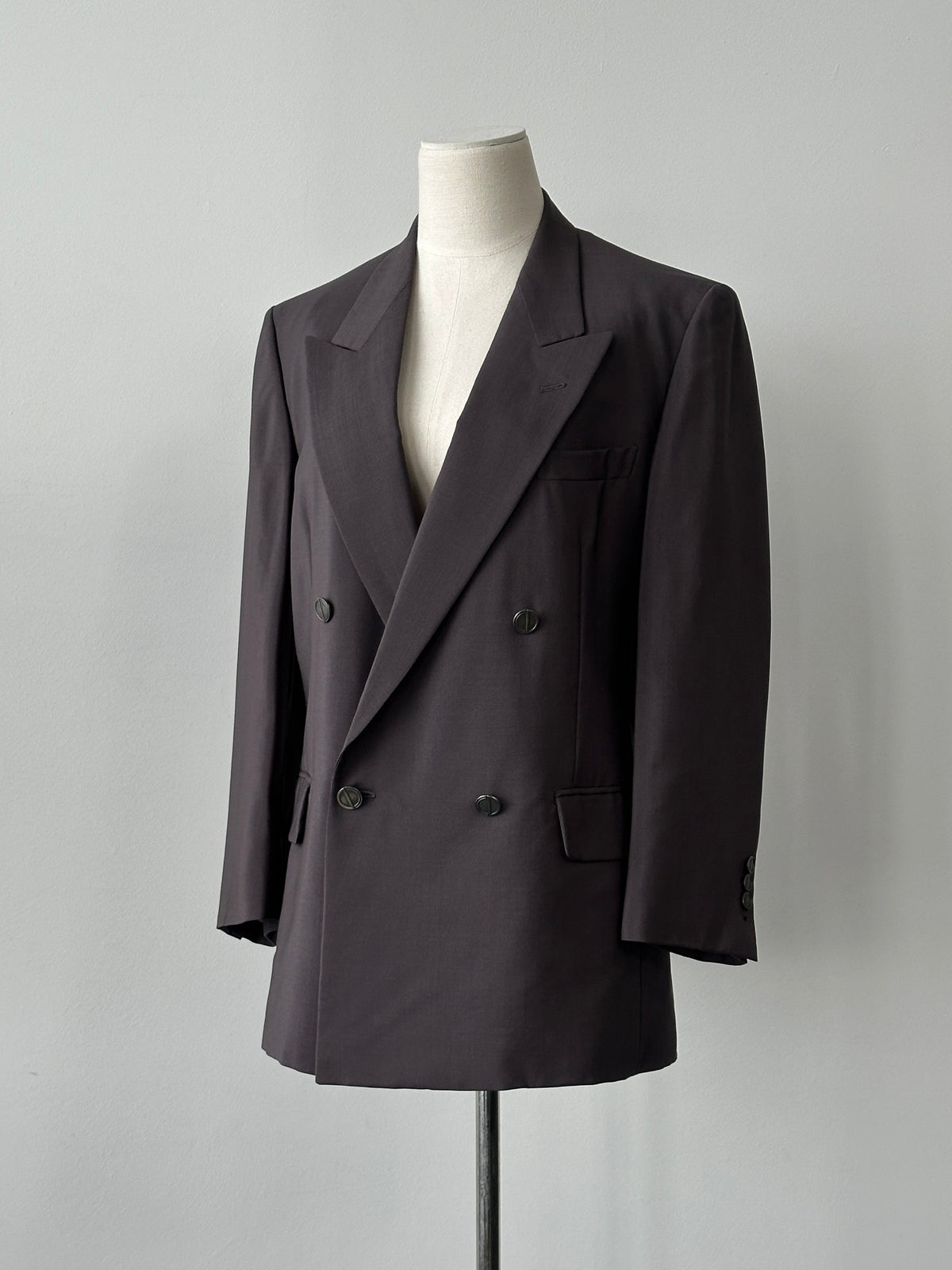 Christian Dior Monsieur 1980s Bespoke Button Double Breasted Blazer - M
