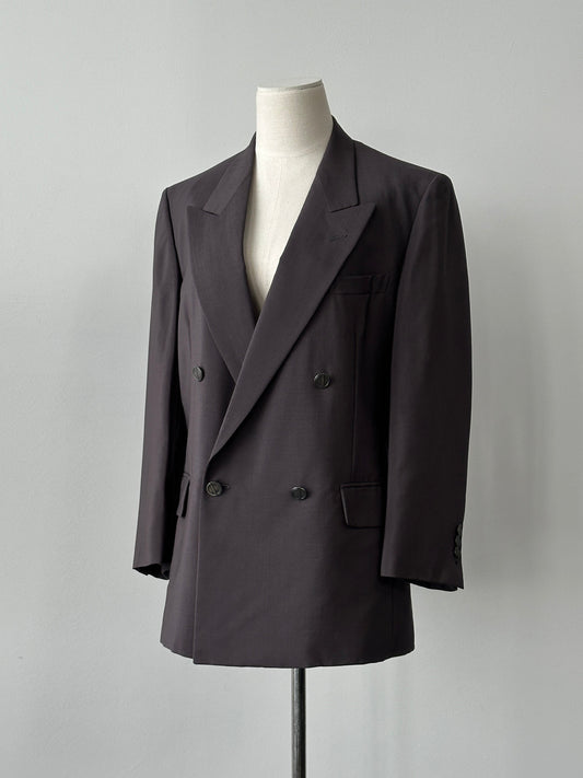 Christian Dior Monsieur 1980s Bespoke Button Double Breasted Blazer - M