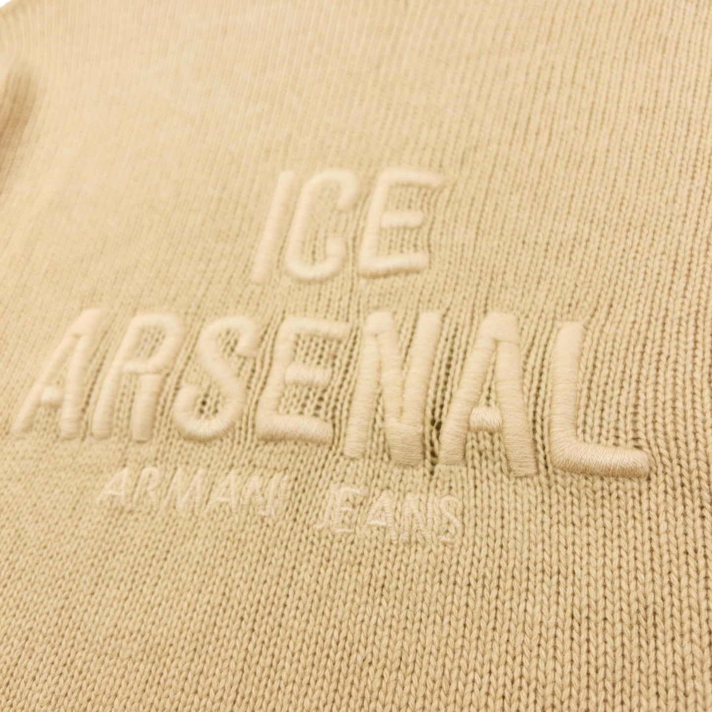 Vintage 90s Armani Jeans Ice Arsenal Wool Knit Jumper Size M
