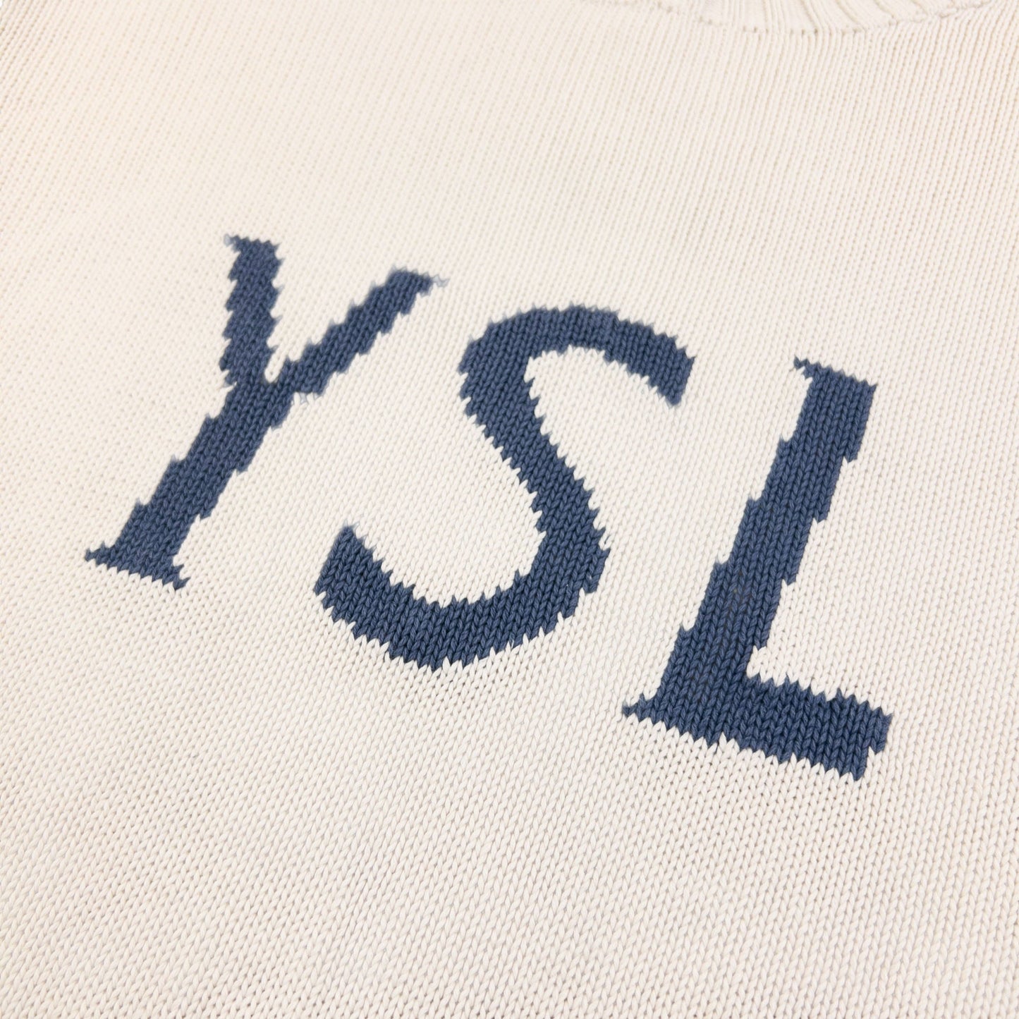 Vintage 2000s YSL Yves Saint Laurent Knit Jumper Size L | Large, Blue