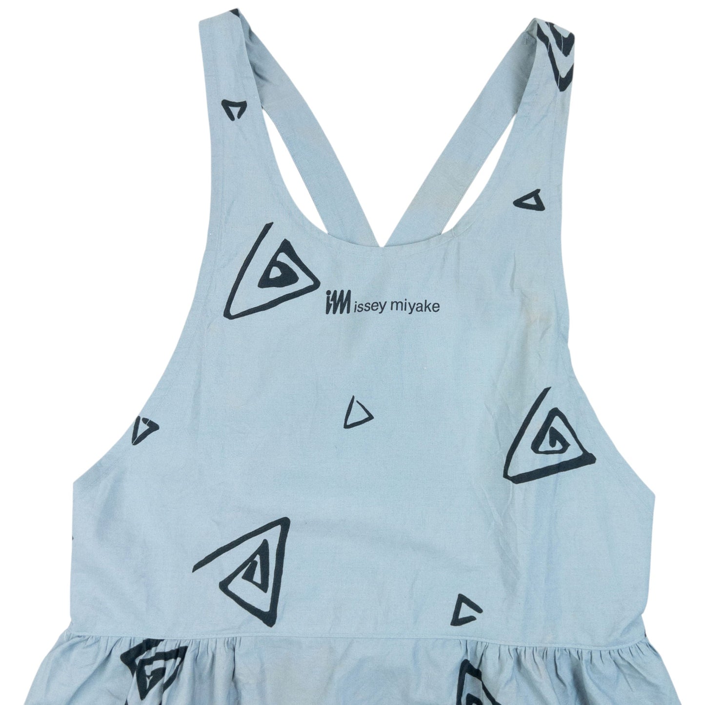 Vintage 90s Issey Miyake Triangle Print Tie Back Apron | O/S, Black