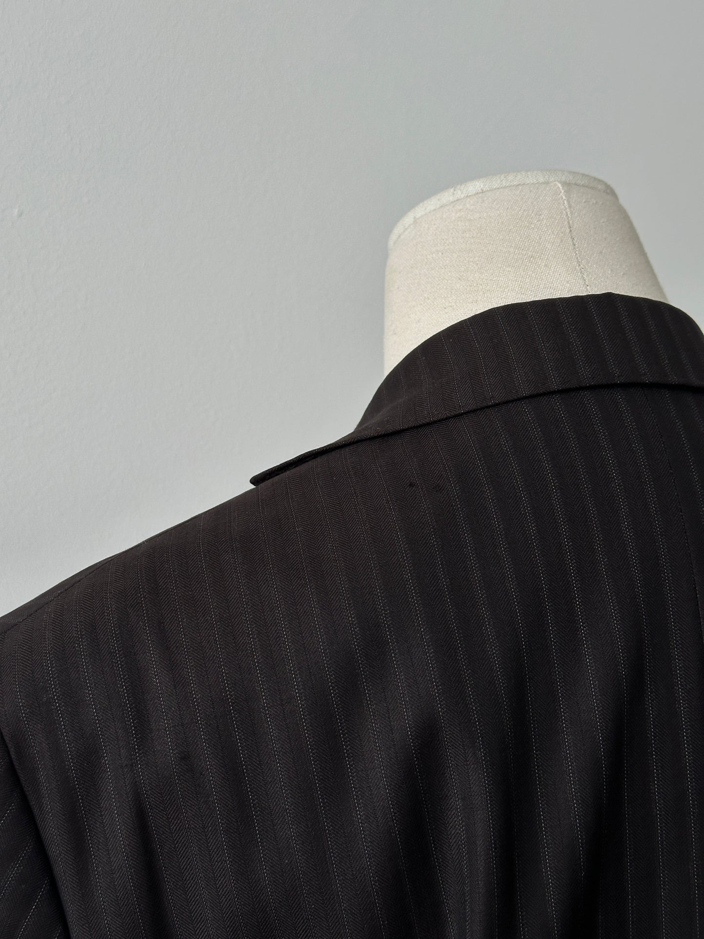 Loro Piana 1990s Striped Wool Single Breasted Blazer - 38R