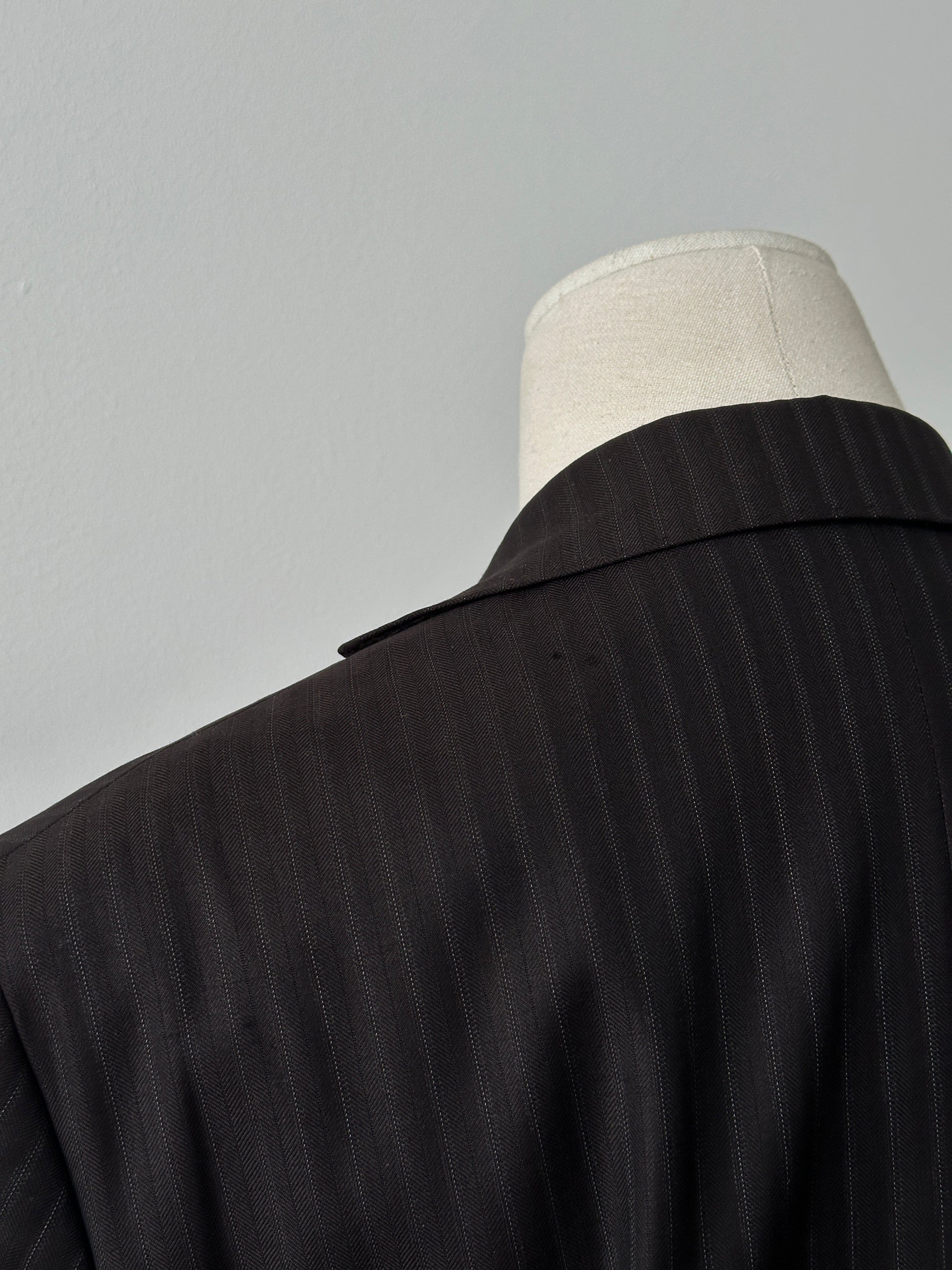 Loro Piana 1990s Striped Wool Single Breasted Blazer - 38R