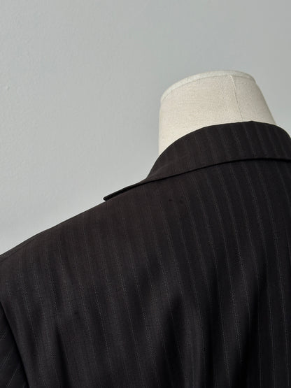 Loro Piana 1990s Striped Wool Single Breasted Blazer - 38R