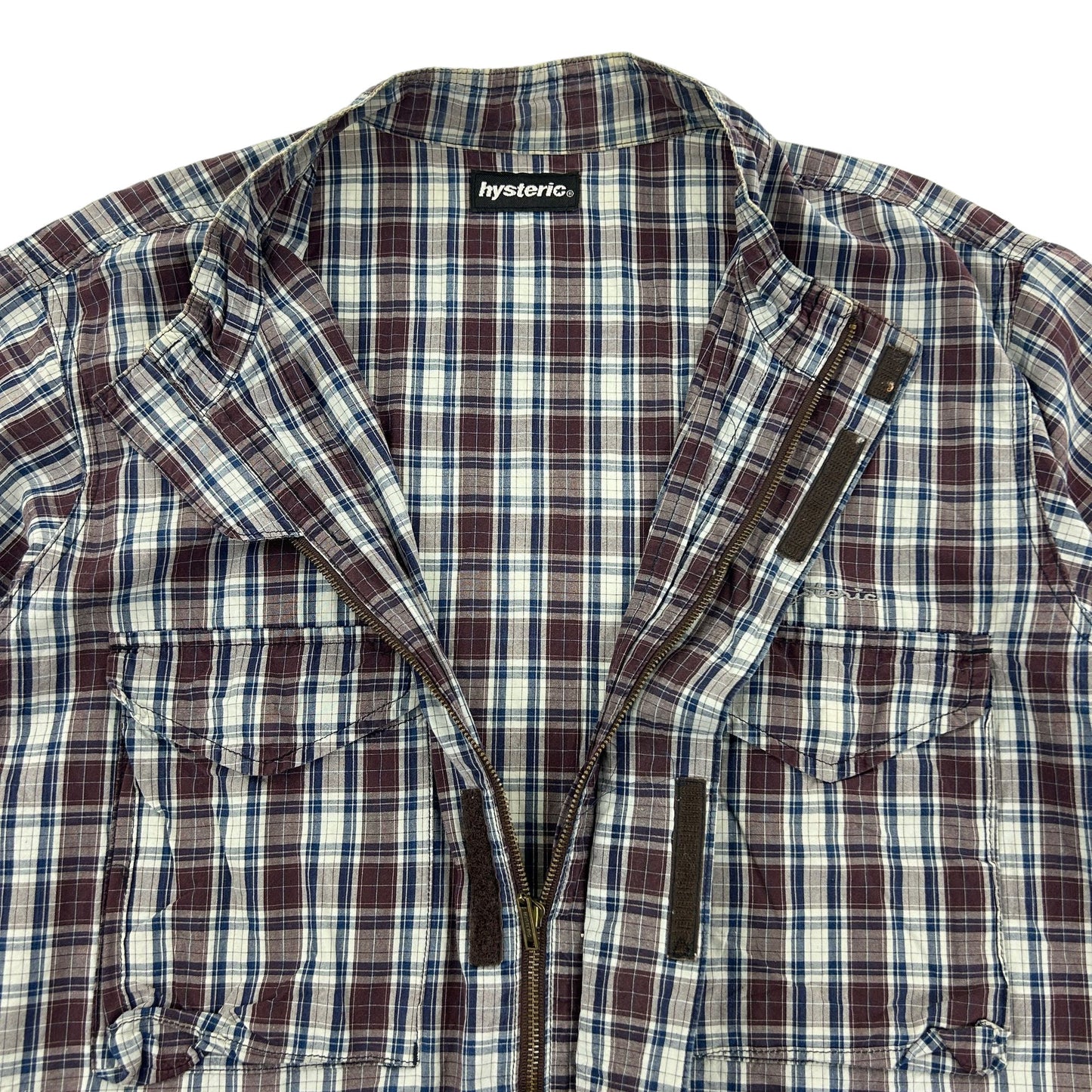 Vintage Hysteric Glamour Plaid Zip-Up Shirt Size XL