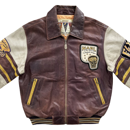 Avirex Flyers Leather Varsity Jacket - M