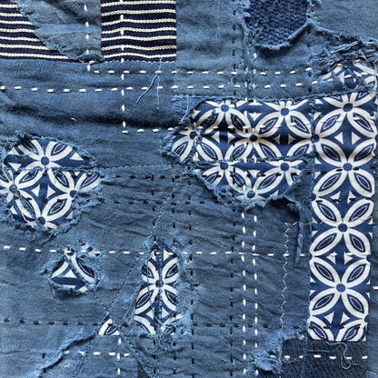 Indigo Boro Sashiko Distressed 501 Jeans - W32"