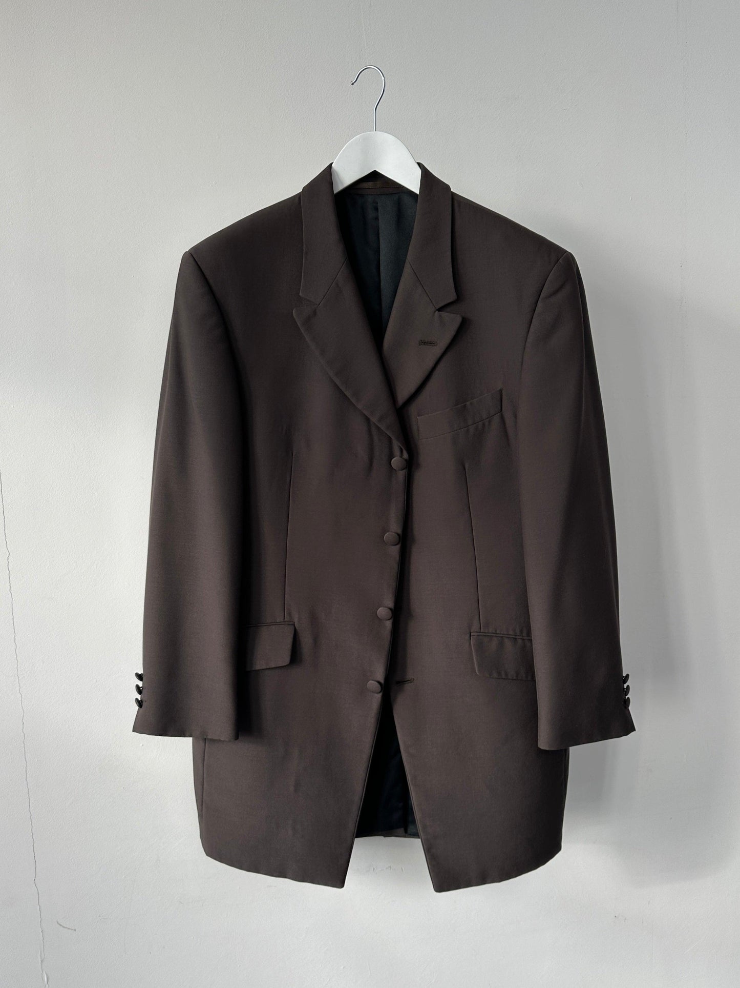 Vintage Wool Single Breasted Longline Blazer Coat - 42S/XL - Known Source