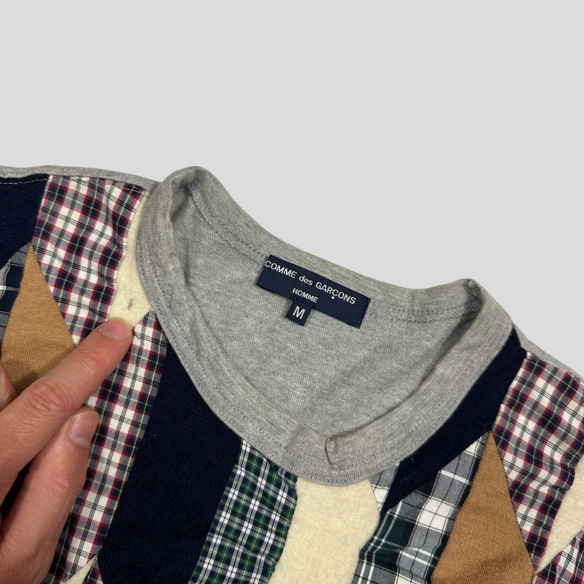 Comme Des Garçons Homme 00’s Reconstructed Plaid Longsleeve - S | Medium, Grey