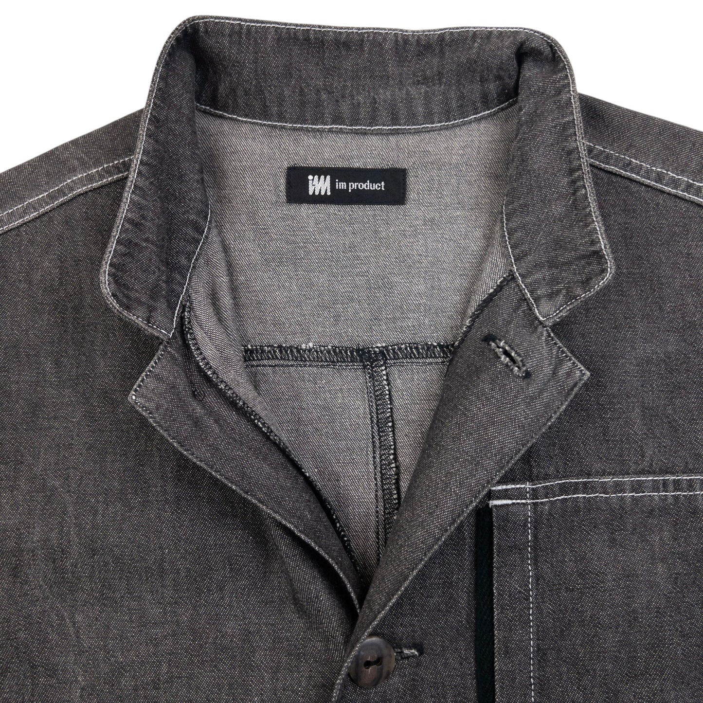 Vintage 2000s Issey Miyake Long Sleeve Button Up Denim Jacket Size L | Large, Grey