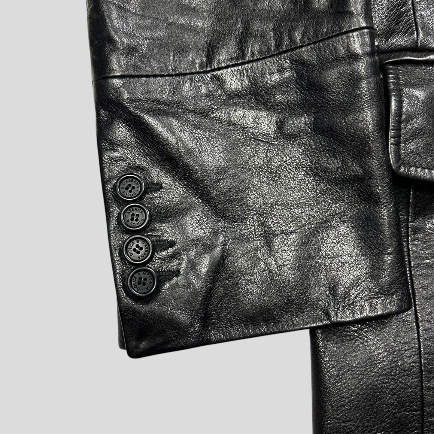 Dolce & Gabbana 00’s Leather Matrix Trench Coat Jacket - IT48 (M/L)