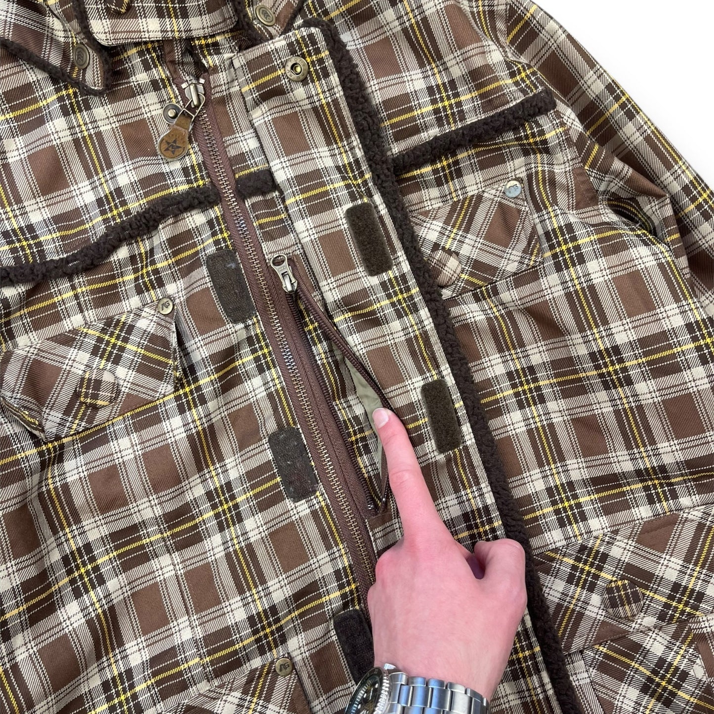 2000's Analog Plaid Trapper Hood Jacket (L) | Default Title, Multicoloured