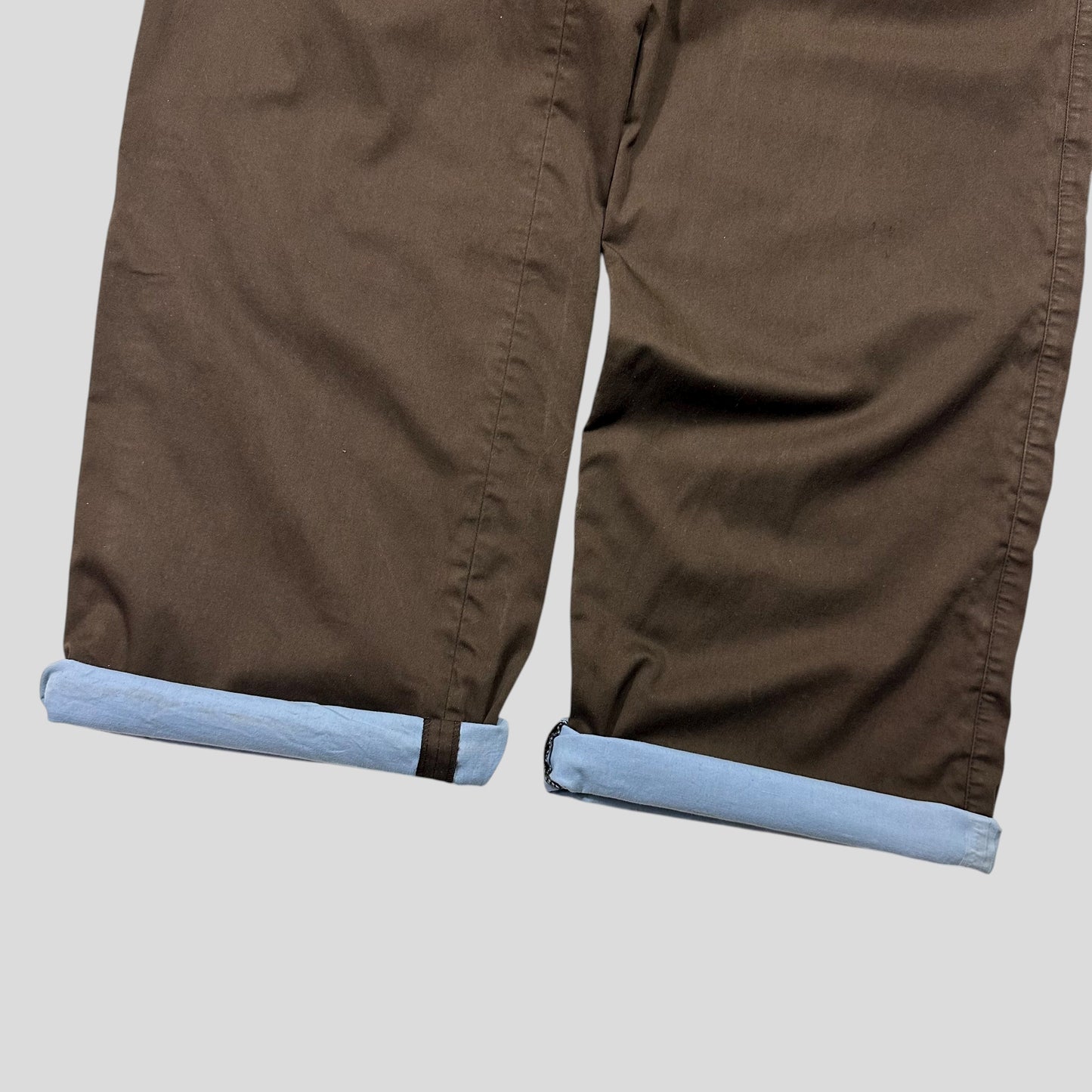 Prada AW00 Brown & Baby Blue Waxed Cotton Trousers - IT52 (34)