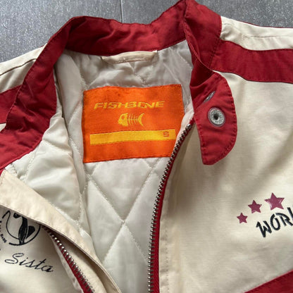 Vintage Fishbone Racing Jacket | Red, Cream