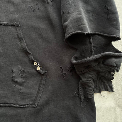 DIESEL DISTRESSED HOODIE | O/S, Black
