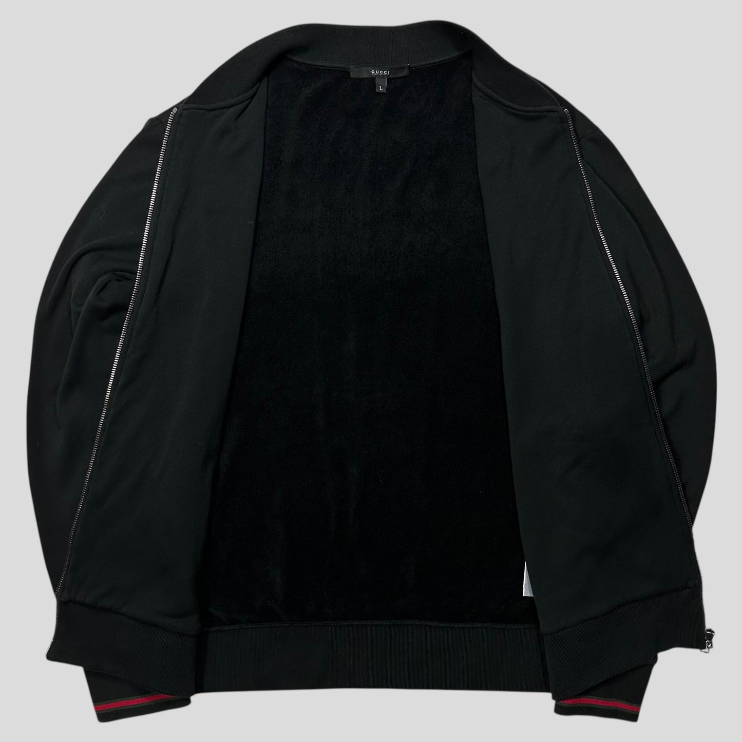 Gucci 2008 GG Logo Web Teddy Cotton Lined Track Jacket - M/L | Default Title, Black